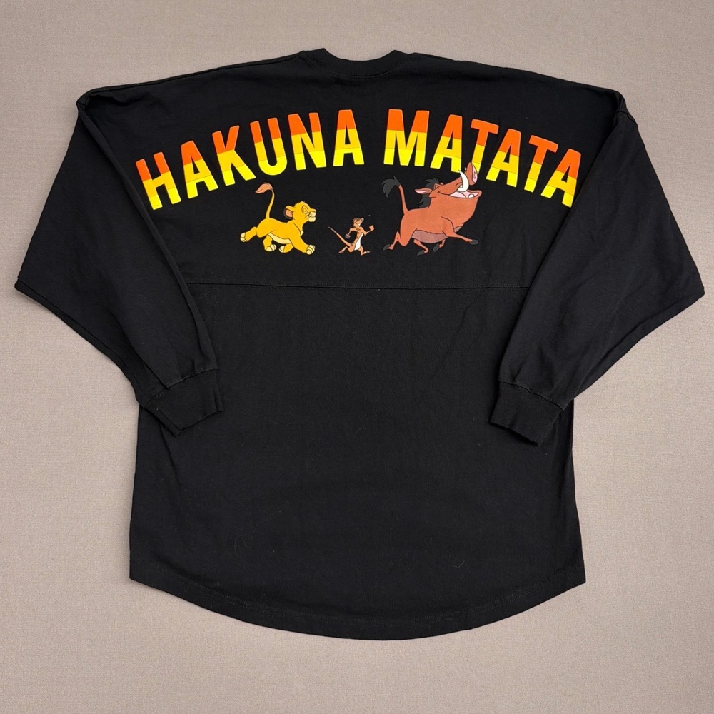 Disney Spirit Jersey The Lion King Hakuna Matata Black Long Sleeve Mens Medium
